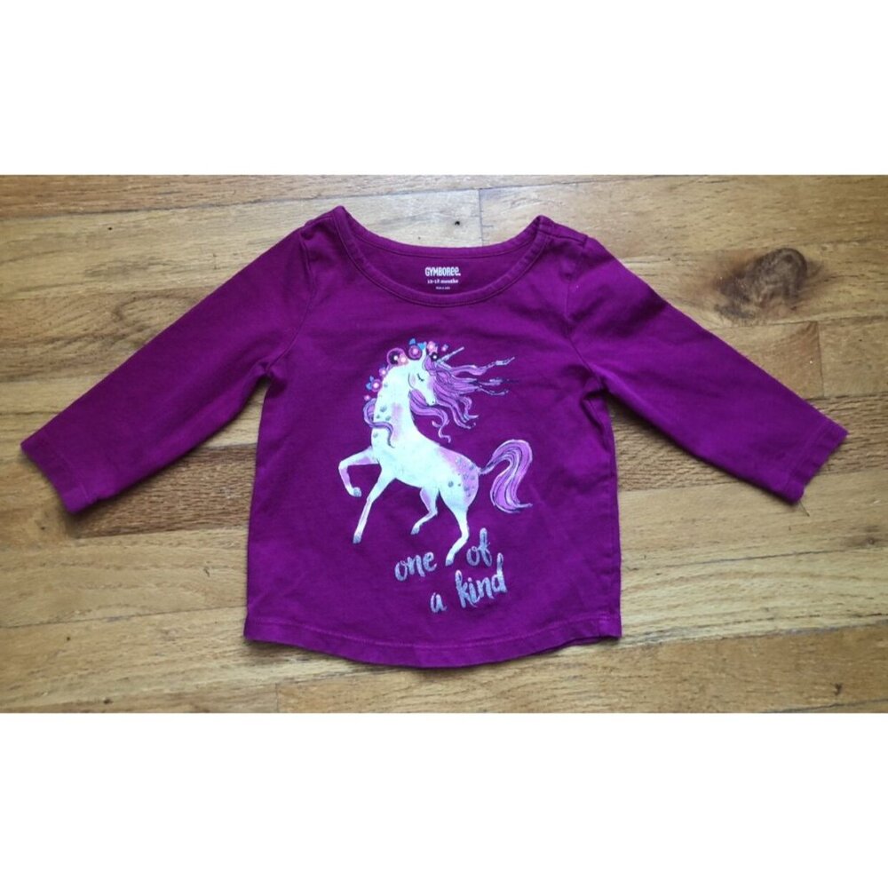 Gymboree 12-18M Unicorn Long Sleeve Top